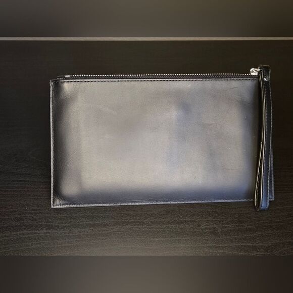 Michael Kors Black Leather Wristlet Clutch